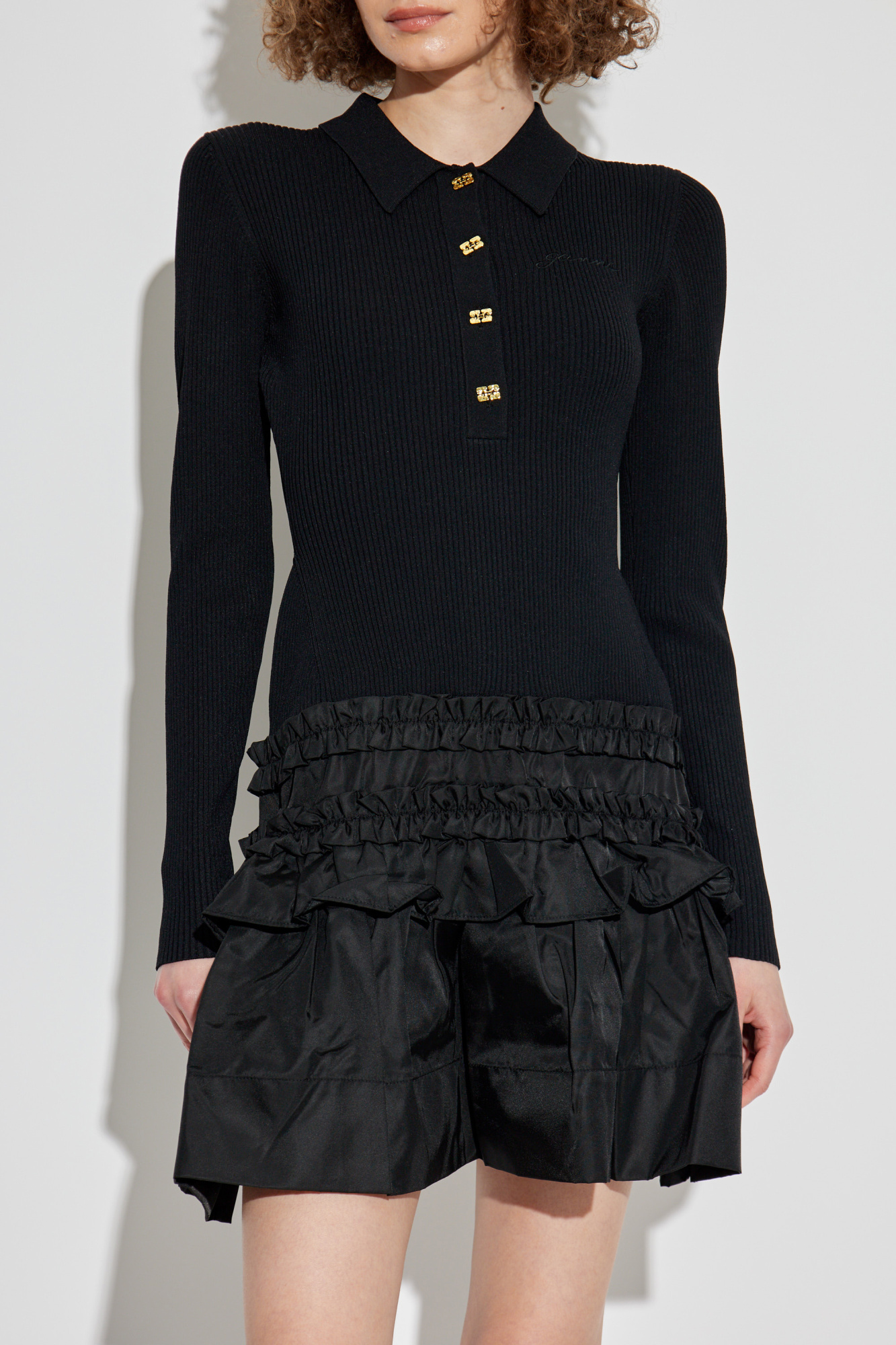 【Ganni】SS25 Short-Sleeved Dress ★追跡可能★ GANNI | Boyds